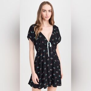 Free People Everyone's Favorite Mini Dress in Black Combo